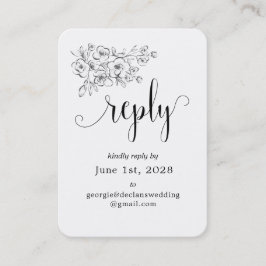 Tarjeta RSVP en línea del Boda de caligrafía