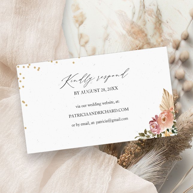 Tarjeta RSVP en línea para Boda Floral Boho (Subido por el creador)