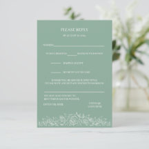 Tarjeta RSVP en Sage Florals