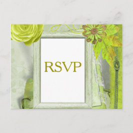 Tarjeta RSVP en verde claro
