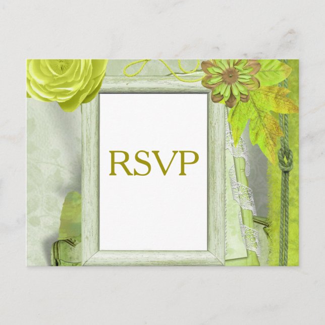 Tarjeta RSVP en verde claro (Anverso)