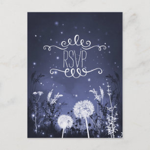 Tarjeta RSVP encantada de Twilight Sky Stars & Fol