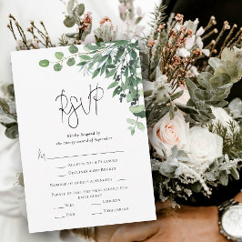 Tarjeta RSVP Eucalyptus Moderna