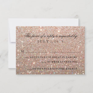 Tarjeta RSVP - Fab con brillo de oro Subió