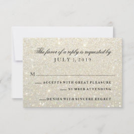 Tarjeta RSVP - Fab con brillo dorado blanco
