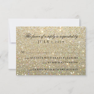 Tarjeta RSVP - Fab Purpurina de oro