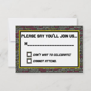 Tarjeta RSVP Fiesta de Coder