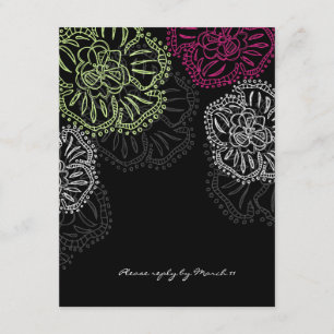 Tarjeta RSVP Flatter 311-Floral Noir elegante