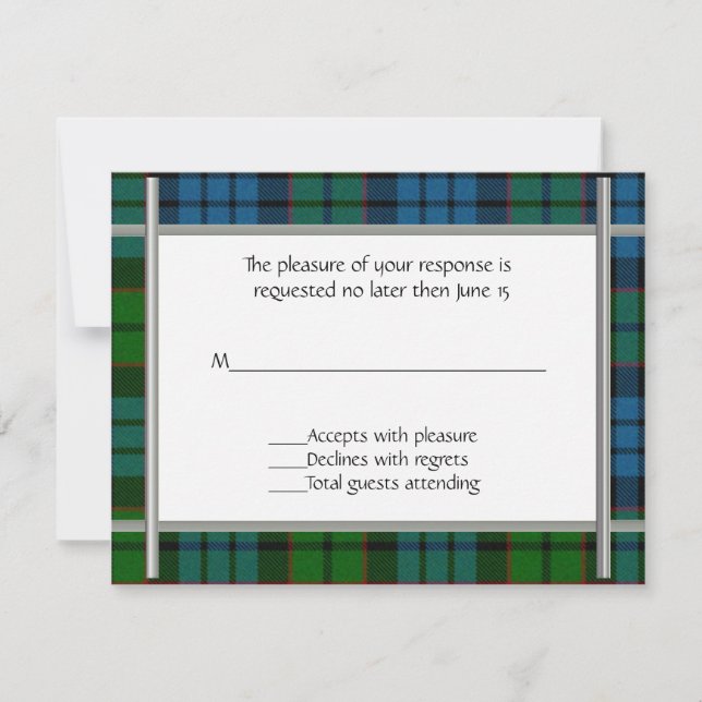 Tarjeta RSVP Fletcher Plaid Wedding (Anverso)