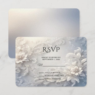 Tarjeta RSVP Floral Blanca Flourish