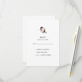 Tarjeta RSVP Floral Borgoña Boho