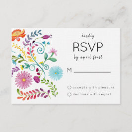 Tarjeta RSVP floral colorida
