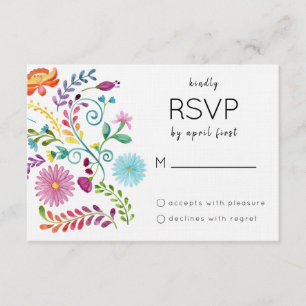 Tarjeta RSVP floral colorida