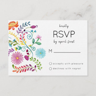 Tarjeta RSVP floral colorida