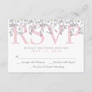 Tarjeta RSVP Floral de acuarela de jardín secreto