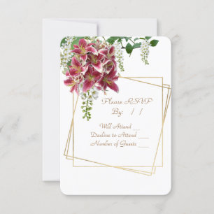 Tarjeta RSVP floral de boda Stargazer