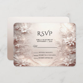 Tarjeta RSVP Floral de Marfil Blanco