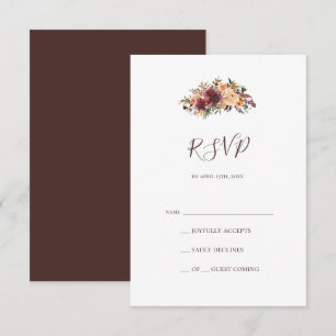 Tarjeta RSVP Floral de Naranja de Borgoña