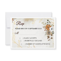 Tarjeta RSVP floral de personalizar Rustic Boho Fa