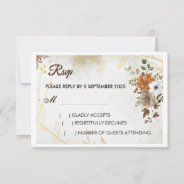 Tarjeta RSVP floral de personalizar Rustic Boho Fa