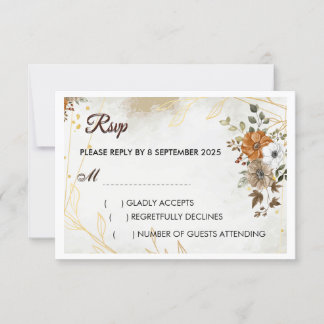 Tarjeta RSVP floral de personalizar Rustic Boho Fa