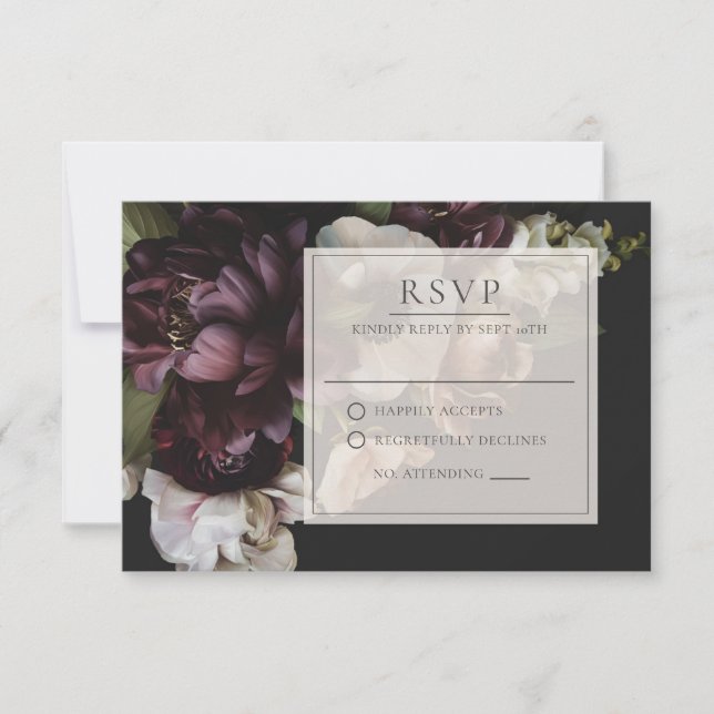 Tarjeta RSVP floral devota (Anverso)