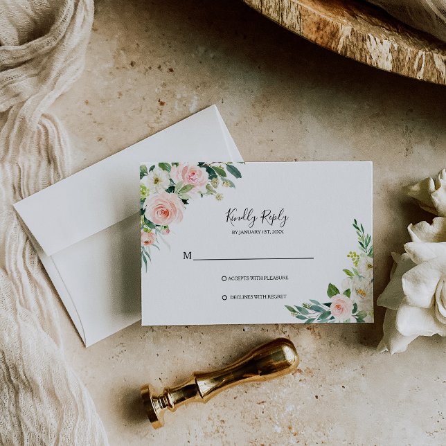 Tarjeta Rsvp Floral Elegante De Verdor (Subido por el creador)