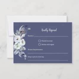 Tarjeta RSVP floral floral geométrica