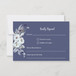 Tarjeta RSVP floral floral geométrica