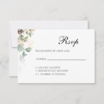 Tarjeta RSVP floral Gold de invierno