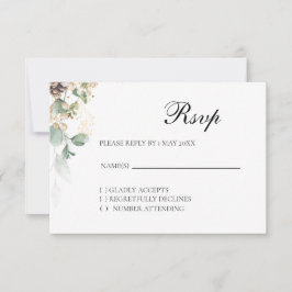 Tarjeta RSVP floral Gold de invierno