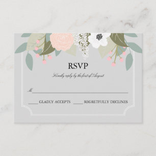 Tarjeta RSVP floral grande.