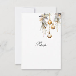 Tarjeta RSVP Floral para Navidades elegantes