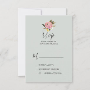 Tarjeta RSVP floral pintada