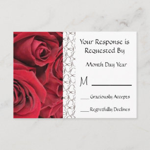 Tarjeta RSVP Floral Red Rose
