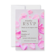 Tarjeta Rsvp Floral Rosa Elegante | Pétalos de Ros