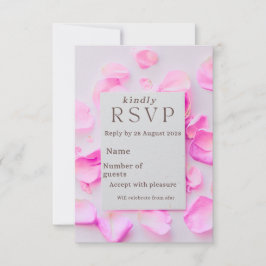 Tarjeta Rsvp Floral Rosa Elegante | Pétalos de Ros