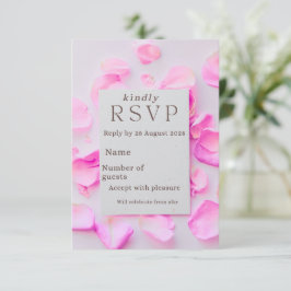 Tarjeta Rsvp Floral Rosa Elegante | Pétalos de Ros