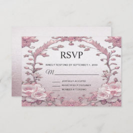 Tarjeta RSVP floral rosa única