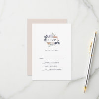 Tarjeta RSVP floral simple y rústica