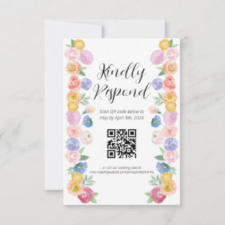 Tarjeta RSVP floral Spring Waterfolor
