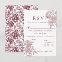 Tarjeta RSVP Floral Vintage - Inspirada en la tela
