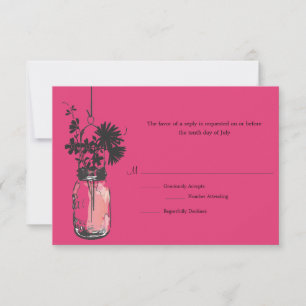 Tarjeta RSVP Flores salvajes y Mason Jar
