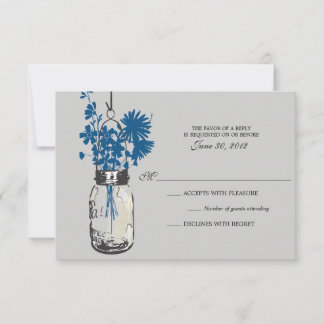 Tarjeta RSVP Flores salvajes y Mason Jar