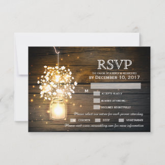Tarjeta RSVP florida de Mason Jar gbright