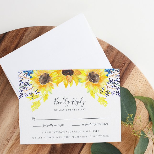 Tarjeta RSVP Flowerfields con opción de comidas (Subido por el creador)