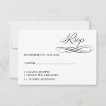 Tarjeta RSVP formal elegante