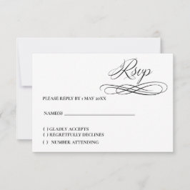 Tarjeta RSVP formal elegante