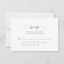 Tarjeta RSVP formal en blanco y negro