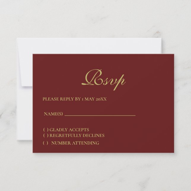 Tarjeta RSVP formal para navidades (Anverso)